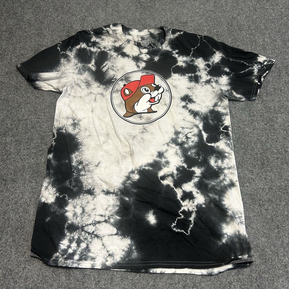 Buc-ees T-Shirt Unisex Adult M Black Tie-Dye I'm Just Here For The Snack Graphic